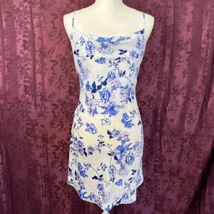 NWT UO Purple Floral Cowl Neck Mini Dress Size M